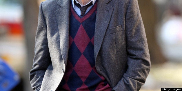 NEW YORK, NY - NOVEMBER 12: Woody Allen Films 'Fading Gigolo' Written & Directed by John Turturro on the Streets of Brooklyn