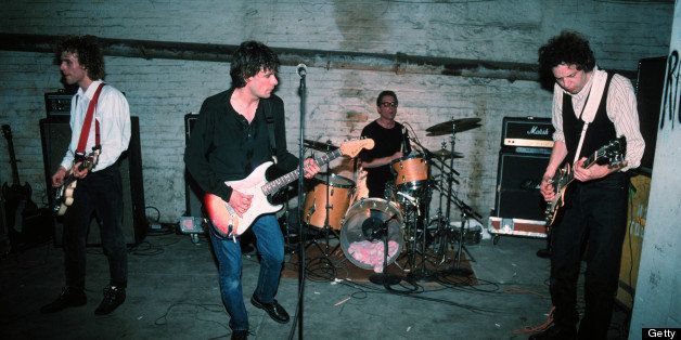 MINNEAPOLIS - DECEMBER 15: The Replacements (L-R) Tommy Stinson-Bass, Paul Westerberg-Vocals/Guitar, Steve Foley-Drums, Slim Dunlap-Guitar perform for Warner Bros Records staff and friends in the basement of Metro Studios in Minneapolis, Minnesota on December 15, 1990. (Photo by Jim Steinfeldt/Michael Ochs Archives/Getty Images) 