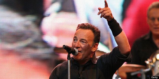 LONDON, UNITED KINGDOM - JUNE 15: Bruce Springsteen performs on stage at Wembley Stadium on June 15, 2013 in London, England. (Photo by Harry Herd/Redferns via Getty Images)