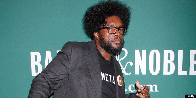 NEW YORK, NY - JUNE 19: Ahmir 'Questlove' Thompson signs copies of his new book 'Mo' Meta Blues' at Barnes & Noble Union Square on June 19, 2013 in New York City. (Photo by Laura Cavanaugh/Getty Images)