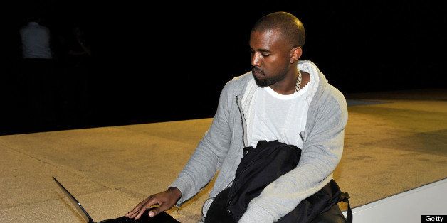 BASEL, SWITZERLAND - JUNE 12: Kanye West shares with the Design Miami/ Basel audience parts of its unreleased new album Yeezus during a listening session at Design Miami/ Basel on June 12, 2013 in Basel, Switzerland. (Photo by The Image Gate/Getty Images)