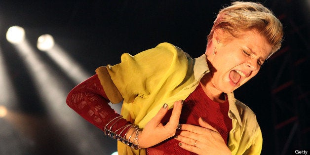 SYDNEY, AUSTRALIA - SEPTEMBER 30: Robyn performs on stage during the Parklife 2012 music festival at Centennial Park on September 30, 2012 in Sydney, Australia. (Photo by Mark Metcalfe/Getty Images)