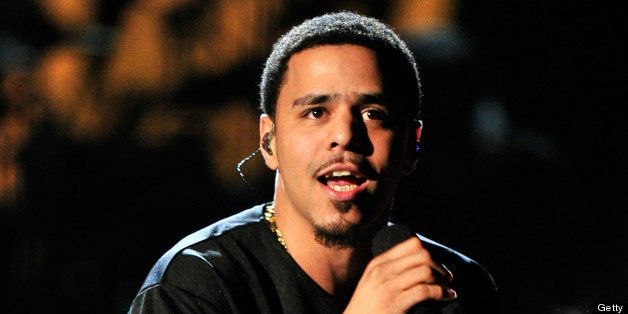 LOS ANGELES, CA - JUNE 30: J Cole performs during the 2013 BET Awards at Nokia Plaza L.A. LIVE on June 30, 2013 in Los Angeles, California. (Photo by Jerod Harris/WireImage)