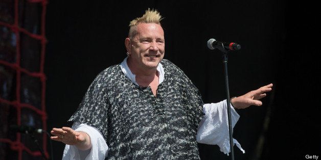 GLASTONBURY, UNITED KINGDOM - JUNE 30: John Lydon of Public Image Ltd performs on the Other Stage at the Glastonbury Festival of Contemporary Performing Arts at Worthy Farm, Pilton on June 30, 2013 in Glastonbury, England. (Photo by Samir Hussein/Redferns via Getty Images)