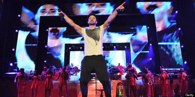 TORONTO, ON - JULY 17: (Exclusive Coverage) Justin Timberlake performs during the Legends of the Summer tour at Rogers Centr