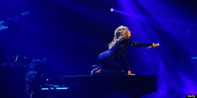 EAST RUTHERFORD, NJ - JULY 31: Entertainer Beyonce performs on stage during 'The Mrs. Carter Show World Tour' at the Izod Ce