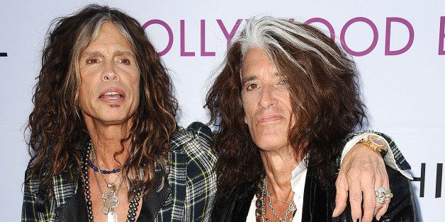 LOS ANGELES, CA - JUNE 22: Steven Tyler and Joe Perry of Aerosmith attends the Hollywood Bowl opening night celebration at The Hollywood Bowl on June 22, 2013 in Los Angeles, California. (Photo by Jason LaVeris/FilmMagic)