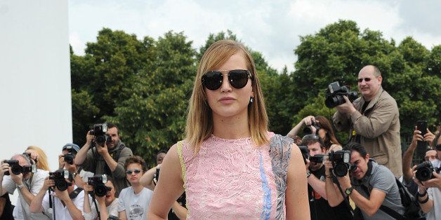 PARIS, FRANCE - JULY 01: Jennifer Lawrence attends the Christian Dior show as part of Paris Fashion Week Haute Couture Fall/Winter 2013-2014 at on July 1, 2013 in Paris, France. (Photo by Jacopo Raule/FilmMagic)