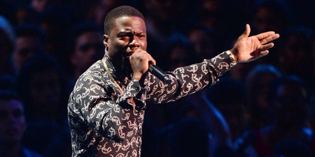 NEW YORK, NY - AUGUST 25: Comedian Kevin Hart speaks onstage during the 2013 MTV Video Music Awards at the Barclays Center o