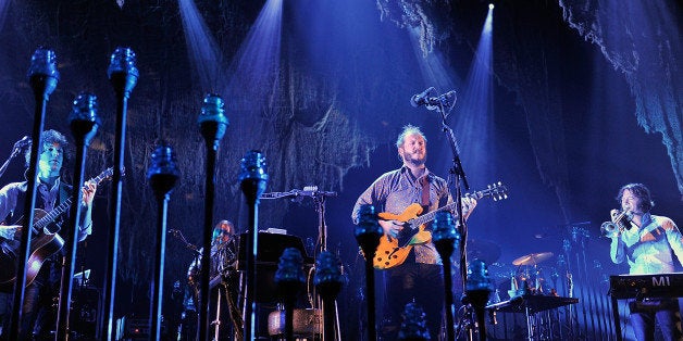 LONDON, ENGLAND - NOVEMBER 08: Justin Vernon of Bon Iver performs at Wembley Arena on November 8, 2012 in London, England. (Photo by Matt Kent/WireImage)