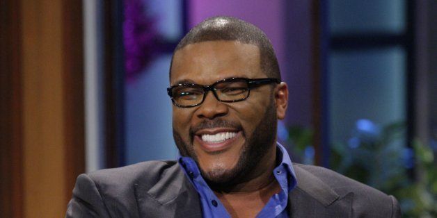 THE TONIGHT SHOW WITH JAY LENO -- Episode 4468 -- Pictured: Director Tyler Perry during an interview on May 23, 2013 -- (Photo by: Paul Drinkwater/NBC/NBCU Photo Bank via Getty Images)