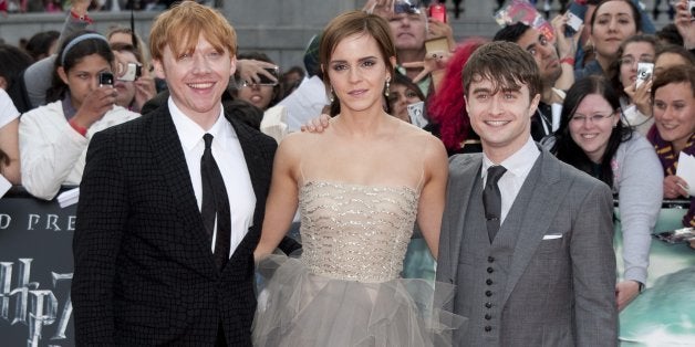 (L-R) Rupert Grint, Emma Watson And Daniel Radcliffe Arriving For The World Premiere Of Harry Potter And The Deathly Hallows: Part 2 In London. (Photo by Mark Cuthbert/UK Press via Getty Images)