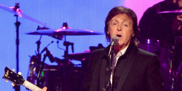 LAS VEGAS, NV - SEPTEMBER 21: Paul McCartney performs onstage during the iHeartRadio Music Festival at the MGM Grand Garden
