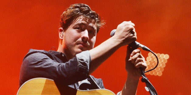NEW YORK, NY - AUGUST 28: Singer/musician Marcus Mumford of Mumford and Sons performs at Forest Hills Stadium on August 28,