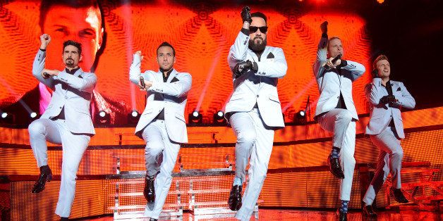 CONCORD, CA - SEPTEMBER 08: (L-R) Kevin Richardson, Howie Dorough, AJ McLean, Brian Littrell and Nick Carter of the Backstreet Boys perform during the 2013 'In A World Like This' Tour at Sleep Train Amphitheatre on September 8, 2013 in Concord, California. (Photo by C Flanigan/FilmMagic)