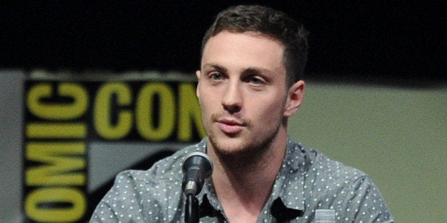 SAN DIEGO, CA - JULY 20: Actor Aaron Taylor-Johnson speaks onstage at the Warner Bros. and Legendary Pictures preview of 'Go