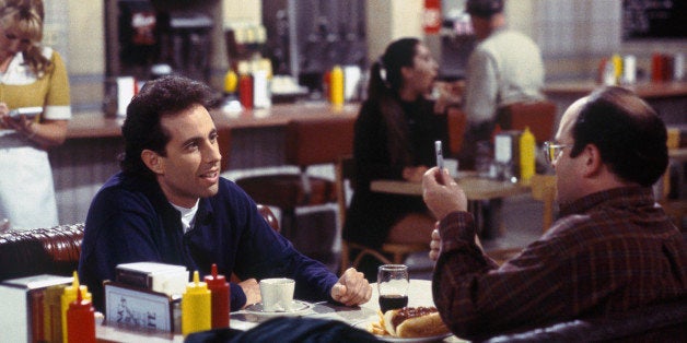 SEINFELD -- 'The Blood' Episode 4 -- Pictured: (l-r) Jerry Seinfeld as Jerry Seinfeld, Jason Alexander as George Costanza (P