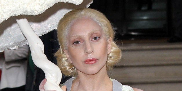 LONDON, ENGLAND - OCTOBER 31: Lady Gaga seen leaving her hotel on October 31, 2013 in London, England. (Photo by Neil P. Mo