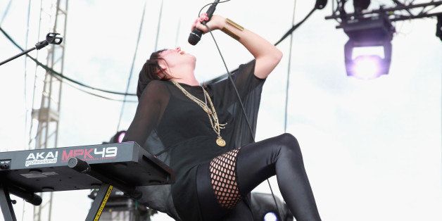 NEW YORK, NY - JUNE 24: Sarah Barthel of Phantogram performs during the 2012 Governors Ball Music Festival at Randall's Island on June 24, 2012 in New York City. (Photo by Taylor Hill/FilmMagic)