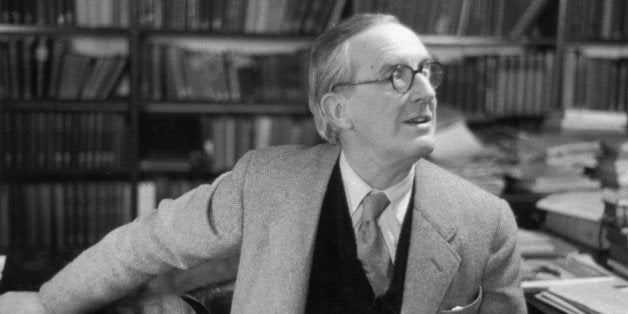 2nd December 1955: British writer John Ronald Reul Tolkien (1892 - 1973), sitting in his study at Merton College, Oxford, wh