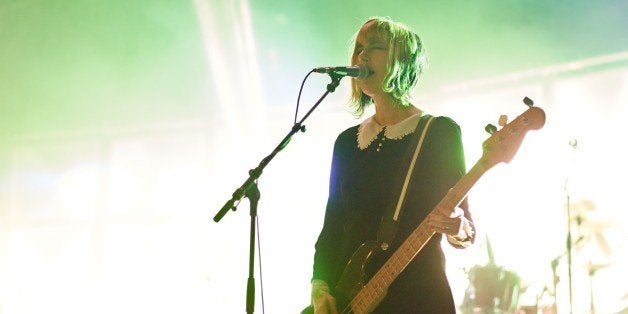 MANCHESTER, UNITED KINGDOM - NOVEMBER 21: Kim Shattuck of Pixies performs on stage at Manchester Apollo on November 21, 2013 in Manchester, United Kingdom. (Photo by Gary Wolstenholme/Redferns via Getty Images)