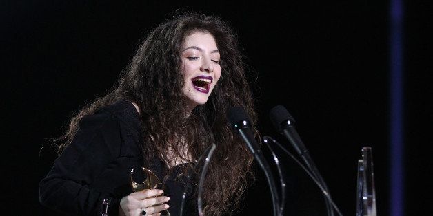 AUCKLAND, NEW ZEALAND - NOVEMBER 21: Lorde 'Ella Yelich-O'Connor' wins Single of the Year, breakthrough artist of the year, and the people's choice award during the New Zealand Music Awards on November 21, 2013 in Auckland, New Zealand. (Photo by Fiona Goodall/Getty Images)