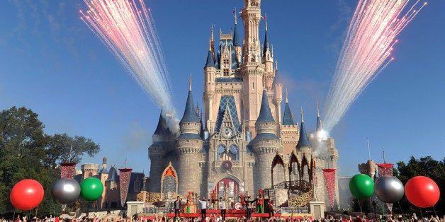 LAKE BUENA VISTA, FL - DECEMBER 06: In this handout photo provided by Disney Parks, English-Irish boy band The Wanted performs 'Santa Claus is Coming To Town' while taping the Disney Parks Christmas Day Parade TV special December 6, 2013 at the Magic Kingdom park at Walt Disney World Resort in Lake Buena Vista, Florida. The 30th annual holiday telecast airs December 25 on ABC-TV. The show also will air in Canada on CBC Network, and across the globe on the American Forces Network. (Photo by Mark Ashman/Disney Parks via Getty Images)