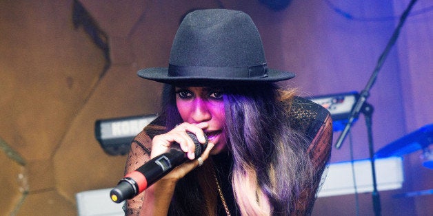 LONDON, UNITED KINGDOM - SEPTEMBER 5: Angel Haze performs live on stage at Birthdays on September 5, 2013 in London, England. (Photo by Samir Hussein/Redferns via Getty Images)