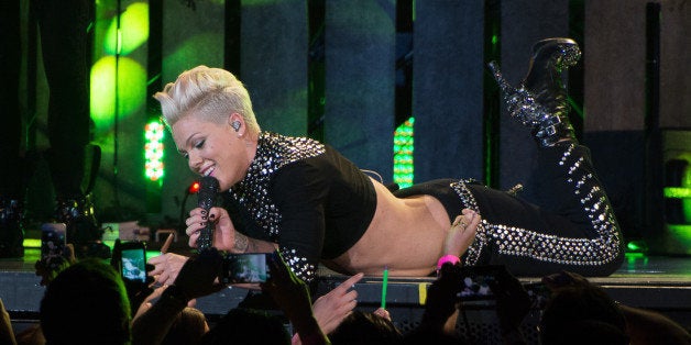 NEWARK, NJ - DECEMBER 11: P!nk peforms at Prudential Center on December 11, 2013 in Newark, New Jersey. (Photo by Dave Kotinsky/Getty Images)