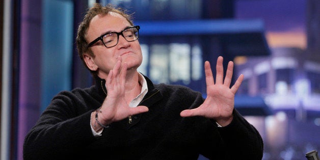 THE TONIGHT SHOW WITH JAY LENO -- Episode 4575 -- Pictured: Director Quentin Tarantino during an interview on November 26, 2013 -- (Photo by: Paul Drinkwater/NBC/NBCU Photo Bank via Getty Images)