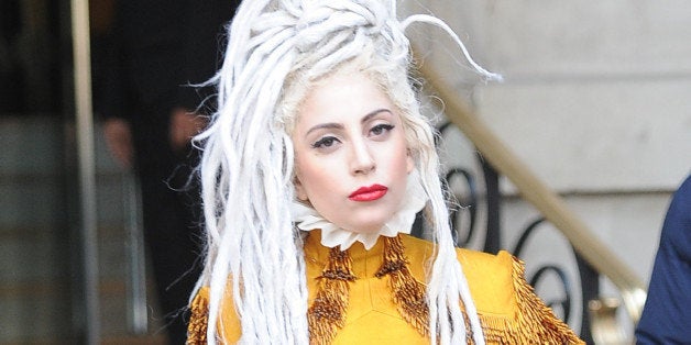 LONDON, UNITED KINGDOM - DECEMBER 09: Lady GaGa Seen at the langham hotel on December 9, 2013 in London, England. (Photo by