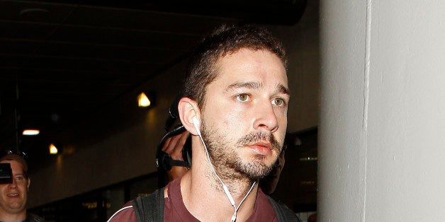 LOS ANGELES, CA - MAY 02: Shia LaBeouf is seen at LAX Airport on May 2, 2013 in Los Angeles, California. (Photo by JB Lacroix