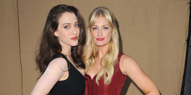 BEVERLY HILLS, CA - JULY 29: Beth Behrs and Kat Dennings arrives at the Television Critic Association's Summer Press Tour - CBS/CW/Showtime Party at 9900 Wilshire Blvd on July 29, 2013 in Beverly Hills, California. (Photo by Steve Granitz/WireImage)