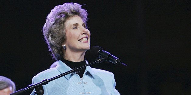 PASADENA, CA - NOVEMBER 18: Joni Eareckson Tada leads the opening prayer on the opening night of the Greater Los Angeles Billy Graham Crusade on November 18, 2004 in Pasadena, California. This weekend marks the 55th anniversary of 86-year-old Billy Graham's first crusade to evangelize in Pasadena. (Photo by David McNew/Getty Images)