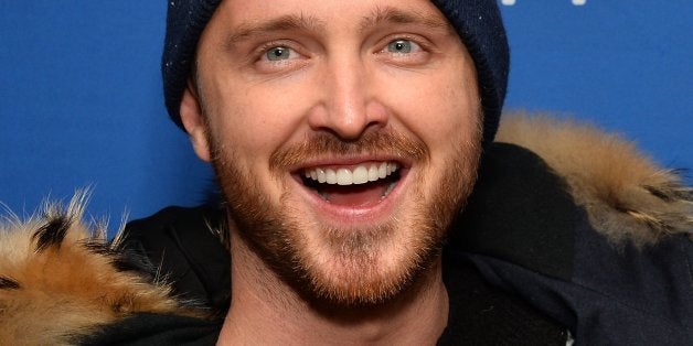 PARK CITY, UT - JANUARY 17: Actor Aaron Paul arrives at the 'Hellion' premiere party at Chase Sapphire on January 17, 2014 i