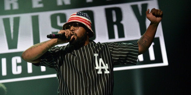 NEW YORK, NY - NOVEMBER 02: Rapper Schoolboy Q performs onstage at Power 105.1's Powerhouse 2013, presented by Play GIG-IT, at Barclays Center on November 2, 2013 in New York City. (Photo by Mike Coppola/Getty Images for Clear Channel)