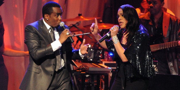 Sean Diddy' Combs and Faith Evans perform at the 2009 GRAMMY Salute to Icons honoring Clive Davis at the Beverly Hilton Hotel on February 7, 2009 in Beverly Hills, California. (Photo by Jeff Kravitz/FilmMagic)