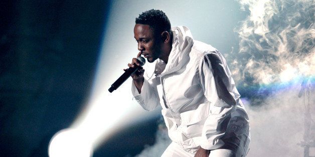 LOS ANGELES, CA - JANUARY 26: Rapper Kendrick Lamar performs onstage during the 56th GRAMMY Awards at Staples Center on January 26, 2014 in Los Angeles, California. (Photo by Kevin Winter/WireImage)