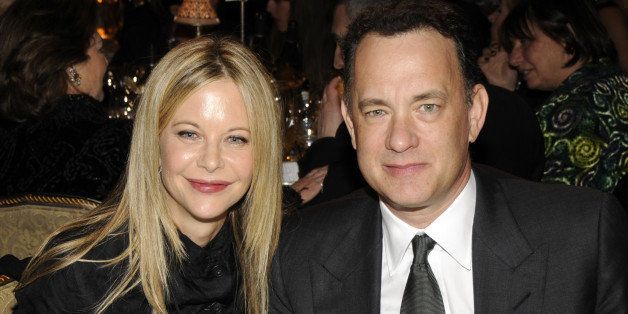 (EXCLUSIVE, Premium Rates Apply) NEW YORK - MARCH 10: Actress Meg Ryan and Actor Tom Hanks at the 23rd Annual Rock and Roll Hall of Fame Induction Ceremony at the Waldorf Astoria on March 10, 2008 in New York City. *EXCLUSIVE* (Photo by Kevin Mazur/WireImage)