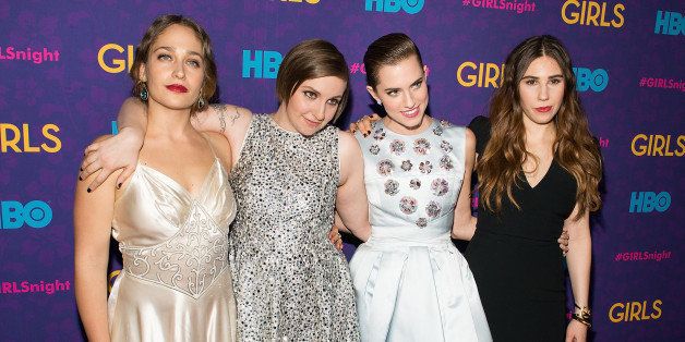 NEW YORK, NY - JANUARY 06: (L-R) Actresses Jemima Kirke, Lena Dunham, Allison Williams and Zosia Mamet attend the 'Girls' season three premiere at Jazz at Lincoln Center on January 6, 2014 in New York City. (Photo by Michael Stewart/WireImage)