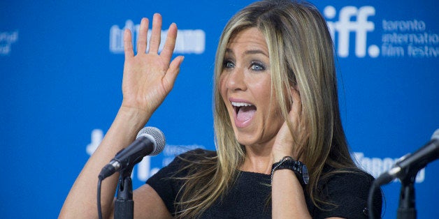 Actress Jennifer Aniston attends the press conference for "Life of Crime" on day 10 of the 2013 Toronto International Film Festival at the TIFF Bell Lightbox on Saturday, Sept. 14, 2013 in Toronto. (Photo by Arthur Mola/Invision/AP)