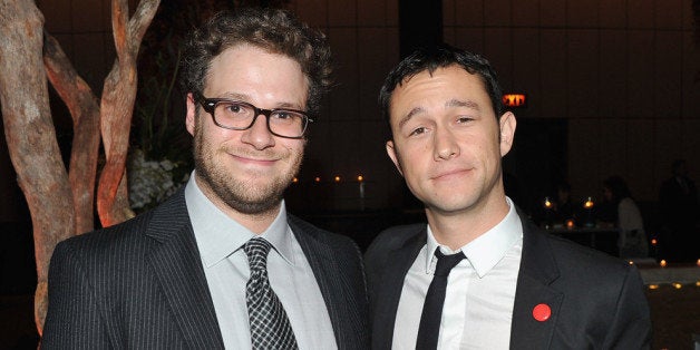 NEW YORK, NY - SEPTEMBER 26: Seth Rogen and Joseph Gordon-Levitt attend the after party for the premiere of '50/50' at the F