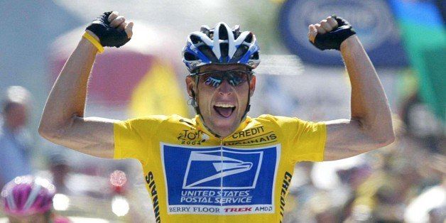 FRANCE - JULY 22: Radsport: Tour de France 2004, 17. Etappe / Bourg d'Oisans - Le Grand-Bornand; Tagessieger Lance ARMSTRONG / US Postal / USA 22.07.04. (Photo by Friedemann Vogel/Bongarts/Getty Images)