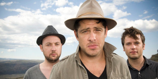 GEORGE, WA - MAY 28: (L-R )Rob Allen, Billy McCarthy and Eric Anderson of We Are Augustines pose for a portrait backstage at
