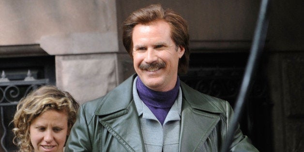 NEW YORK, NY - MAY 20: Will Ferrell filming on location for 'Anchorman: The Legend Continues' on May 20, 2013 in the Brookly