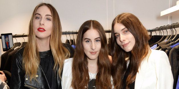 LONDON, ENGLAND - MARCH 13: (L to R) Este Haim, Danielle Haim and Alana Haim attend the Karl Lagerfeld European flagship store launch on March 13, 2014 in London, England. (Photo by David M. Benett/Getty Images for Karl Lagerfeld)