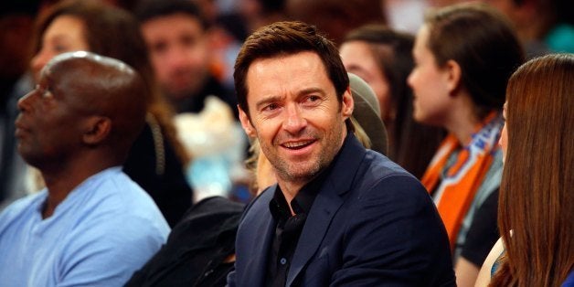 NEW YORK, NY - FEBRUARY 01: (NEW YORK DAILIES OUT) Actor Hugh Jackman attends an NBA game between the New York Knicks and the Miami Heat at Madison Square Garden on February 1, 2014 in New York City. The Heat defeated the Knicks 106-91. NOTE TO USER: User expressly acknowledges and agrees that, by downloading and/or using this Photograph, user is consenting to the terms and conditions of the Getty Images License Agreement. (Photo by Jim McIsaac/Getty Images) 