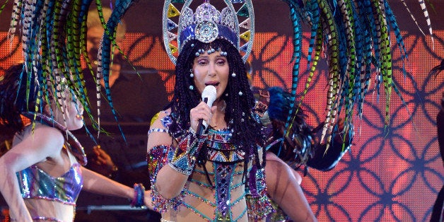 BOSTON, MA - APRIL 09: Cher performs in concert at TD Garden on April 9, 2014 in Boston, Massachusetts. (Photo by Paul Maro
