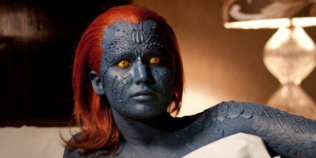 American actress Jennifer Lawrence as Raven, aka Mystique in a scene from the film 'X-Men: First Class', 2011. (Photo by Murray Close/Getty Images)