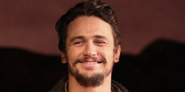 NEW YORK, NY - APRIL 16: James Franco during the opening night curtain call for 'Of Mice and Men' at The Longacre Theatre on